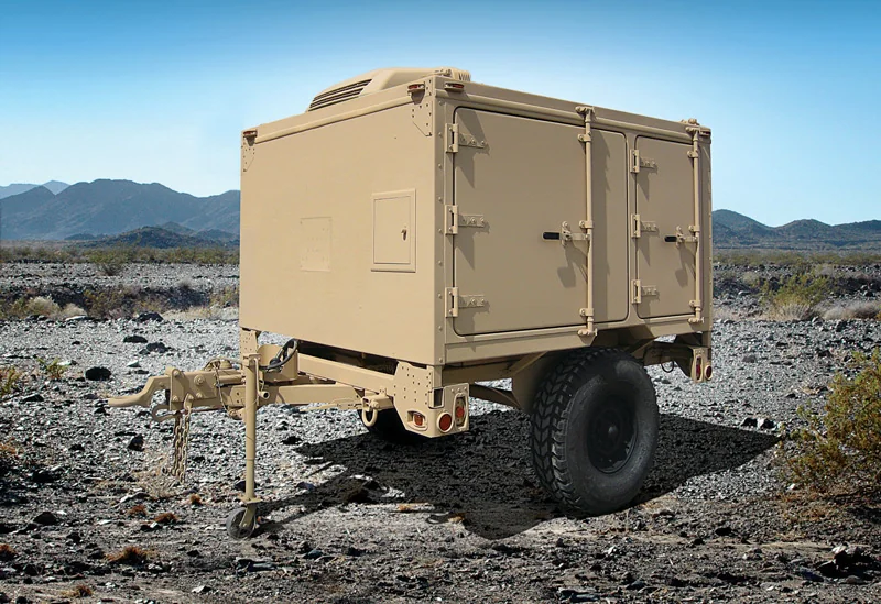 A Silver Eagle CRCT refrigerated container deployed in a desert field