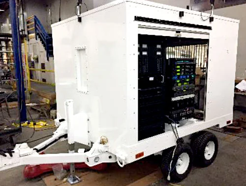 A Silver Eagle mobile air traffic control shelter for the U.S. Air Force